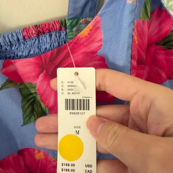 NWT $168 Anthropologie Maeve Scoop-Neck Printed Cotton Mini Dress M - Picture 5 of 10